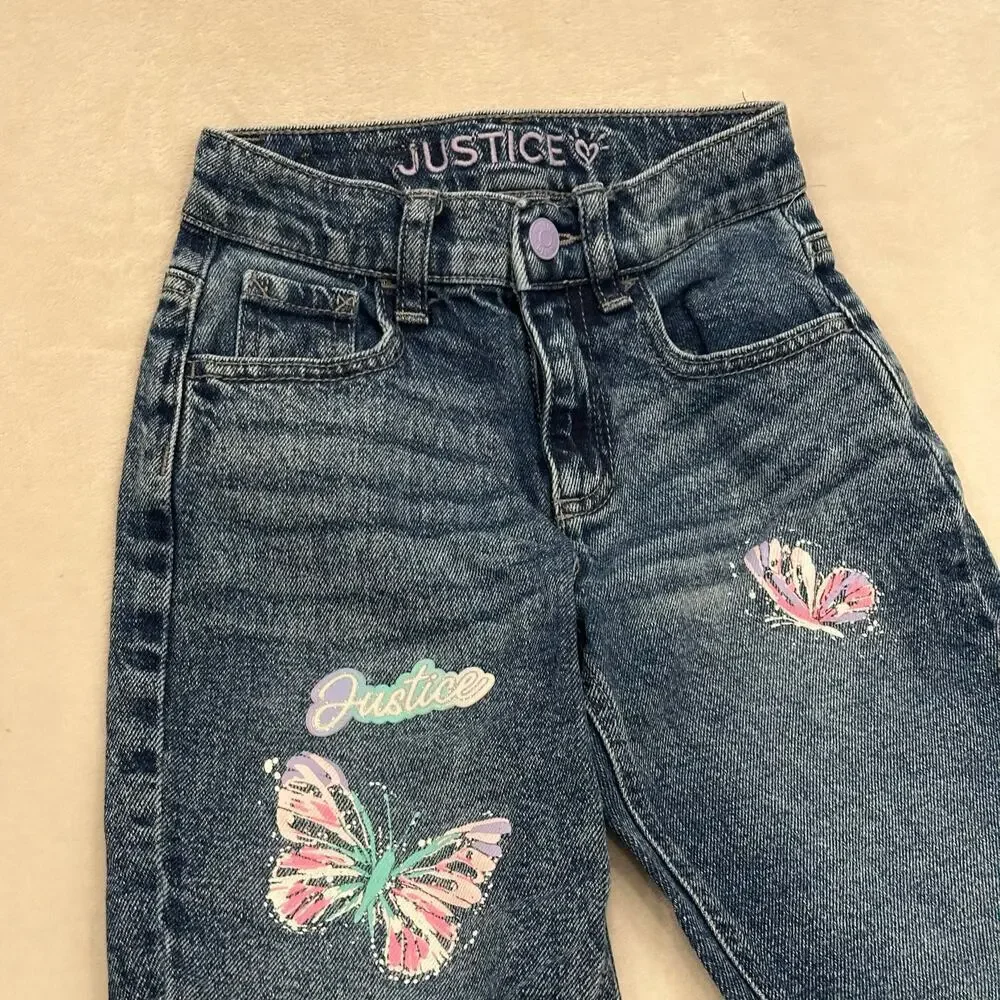 Justice Butterfly Jean sz 7 Girls
